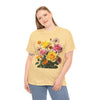 Wildflowers and Pink & Yellow Roses, Graphic T-Shirts for Women, Floral Shirt, Womens Short Sleeve, Ladies Graphic Tees #5148TTS