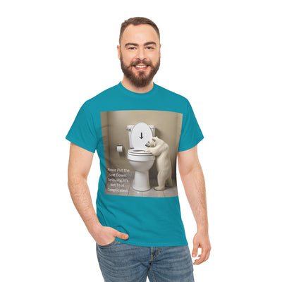Please Put the Seat Down, Seriously, It's Not that Complicated, Polar Bear Toilet Seat Down, Seat Down Reminder Shirt #5004STS