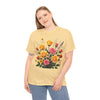 Wildflowers and Pink & Yellow Roses, Graphic T-Shirts for Women, Floral Shirt, Womens Short Sleeve, Ladies Graphic Tees #5142TTS