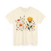 Wildflowers and a Yellow Rose, Graphic T-Shirts for Women, Floral Shirt, Womens Short Sleeve, Ladies Graphic Tees #5010TTS
