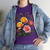 Wildflowers and Pink & Yellow Roses, Graphic T-Shirts for Women, Floral Shirt, Womens Short Sleeve, Ladies Graphic Tees #5149TTS