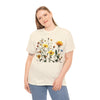 Wildflowers and a Yellow Rose, Graphic T-Shirts for Women, Floral Shirt, Womens Short Sleeve, Ladies Graphic Tees #5009TTS