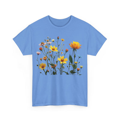 Wildflowers and a Yellow Rose, Graphic T-Shirts for Women, Floral Shirt, Womens Short Sleeve, Ladies Graphic Tees #5009TTS