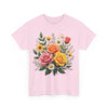 Wildflowers and Pink & Yellow Roses, Graphic T-Shirts for Women, Floral Shirt, Womens Short Sleeve, Ladies Graphic Tees #5144TTS