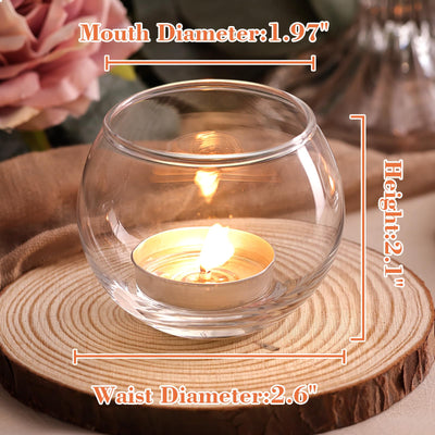 LAMORGIFT 36Pcs Glass Tealight Candle Holders - Bowl Candle Holders Bulk for Votive/Floating Candles, Round Candle Holders Vases for Wedding, Engagement, Bridal Shower Parties Table Centerpieces