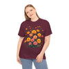 Wildflowers and Pink & Yellow Roses, Graphic T-Shirts for Women, Floral Shirt, Womens Short Sleeve, Ladies Graphic Tees #5140TTS