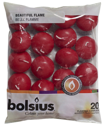 Bolsius Unscented 1.75" Floating Candles – Set of 320 Dark Red Floating Candles – Premium European Quality - Cute and Elegant Burning Candles – Candles with Nice and Smooth Flame – Party Accessories