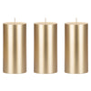 Mega Candles 3 pcs Unscented Gold Round Pillar Candle, Hand Poured Premium Wax Candles 3 Inch x 6 Inch, Home Décor, Wedding Receptions, Baby Showers, Birthdays, Celebrations, Party Favors & More