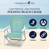 Caribbean Joe Folding Beach Chair, 1 Position Lightweight and Portable Foldable Outdoor Camping Chair with Carry Strap, Mint