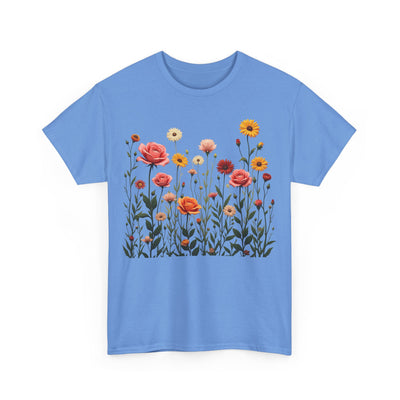 Wildflowers and Pink Roses, Graphic T-Shirts for Women, Floral Shirt, Womens Short Sleeve, Ladies Graphic Tees #5023TTS