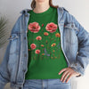 Wildflowers and Pink Roses, Graphic T-Shirts for Women, Floral Shirt, Womens Short Sleeve, Ladies Graphic Tees #5015TTS