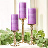 CRYSTAL CLUB Lavender Scented Pillar Candles, Set of 3 Tall 3x6 Inch Candles Rustic Purple, Clean Burning and Dripless Candle Lights, for Home Decor, Wedding, Party Decorations Lilac Candle