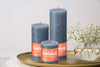 BOLSIUS 4 Pack Twilight Blue Rustic Pillar Candles - 2.75 X 3.25 inches - Premium European Quality - Includes Natural Plant-Based Wax - Unscented Dripless Smokeless 35 Hour Party Décor Candles