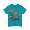 Wildflowers and Orange Roses, Graphic T-Shirts for Women, Floral Shirt, Womens Short Sleeve, Ladies Graphic Tees #5046TTS
