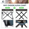 ALPHA CAMP Oversized Heavy Duty Lawn Chair with Cooler Bag Support 450 LBS Steel Frame Camping Folding Collapsible Padded Quad Lumbar Back Arm Chair for Outdoor, Portable, Green