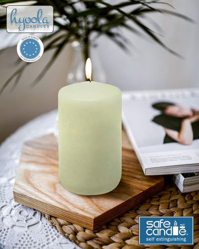 HYOOLA Ivory Pillar Candles 3x6 Inch - Unscented Pillar Candles - 6-Pack - European Made