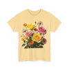 Wildflowers and Pink & Yellow Roses, Graphic T-Shirts for Women, Floral Shirt, Womens Short Sleeve, Ladies Graphic Tees #5148TTS