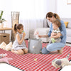 77" X 58" Extra Large Picnic Blanket & Waterproof Camping Mat, Soft Lightweight, Red & White Plaid