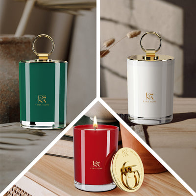 ESNA HOME Luxury Trio Gift Set | 3 Full-Size Aromatherapy All Natural Soy Scented Candle | 150h Hours Long Clean Burn | Holiday Gift Packed to Perfection | Hand Sealed Gift Box & Matching Sleeve