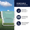 Caribbean Joe Folding Beach Chair, 1 Position Lightweight and Portable Foldable Outdoor Camping Chair with Carry Strap, Mint