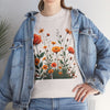 Wildflowers and Orange Roses, Graphic T-Shirts for Women, Floral Shirt, Womens Short Sleeve, Ladies Graphic Tees #5046TTS