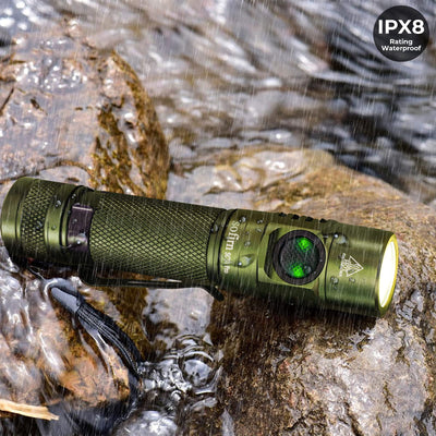 sofirn SC31 Pro Rechargeable Flashlight, Super Bright Pocket Flashlight 2000 Lumens with SST40 6500K LED, Diffuser, Magnetic Tail Cap, for EDC Camping Fishing Dog Walking (Green)