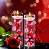 MTLEE 2116 Pieces Valentine's Day Vase Fillers Red Love Pearl Vase Fillers Floating Candles Centerpiece with 10 Floating Candles for Vase Table Dating Festival Home Valentine's Day (Novelty Style)