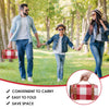 Extra Large Picnic Blanket, 79" x 59" Soft Fleece Thick Beach Mat with PU Carrier and Waterproof Backing, Family Outdoor Travel Camping Rug, Portable, Light Weight and Sand-Proof - Red Check