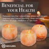 Nevlers 6 Pack Pure Himalayan Salt Candle Holders |2.5lbs Natural Himalayan Salt Tea Candle Holder | Hand Crafted Himalayan Tealight Holders | Salt Candle Holder for Decor | Salt Lamp Tealight Holders