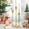 Dianjingjumei Candle Holder Gold Candlestick Holder - Taper Candle Holders Brass Candlestick Holders Set of 6 Fireplace Decor Candelabra Table Décor Pillar Candle Holder for Wedding