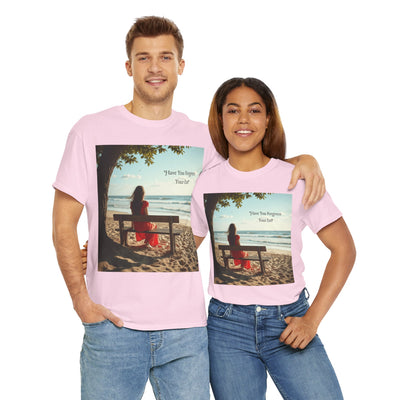 Have You Forgiven Your Ex?Woman on Bench Looking at Waves, Forgiving T-Shirt, Forgiveness, Relationship Healing Top #5002STS