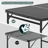 VILLEY Grill Table, 3ft Folding Camping Table with Aluminum Adjustable Legs, Portable Lightweight Camp Table for Beach Picnics and Outdoor Cooking