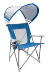 GCI OUTDOOR SunShade Captain's Chair | Collapsible Folding Canopy Shade Chair with Durable Armrests, Drink Holder & Portable Carry Bag, Perfect for Beach Trips & Picnics — Saybrook Blue