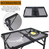 VOELIGT 6040 Folding Camping Table Outdoor Grill Tables for Outside BBQ Metal Outdoor Table with Mesh Desktop Portable Compact & Foldable for Easy Storage 27/56cm Height Adjustable