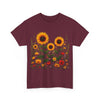 Sunflowers & Wildflowers, Graphic T-Shirts for Women, Floral Shirt, Womens Short Sleeve, Ladies Graphic Tees #5154TTS