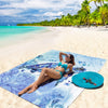 HIHOHO Beach Blanket, Wateresistant Sandproof Sand Free Beach Mat with Corner Pockets Portable Bag for Beach Festival,Picnic,Travel and Outdoor Camping Activties (BL-Seaturtle, 79"×83"(4 Person))