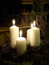 HYOOLA Ivory Pillar Candles 3x8 Inch - Unscented Pillar Candles - 6-Pack - European Made