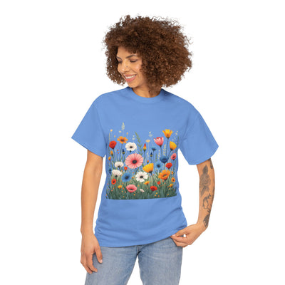 Wildflowers, Graphic T-Shirts for Women, Floral Shirt, Womens Short Sleeve, Ladies Graphic Tees #5108TTS