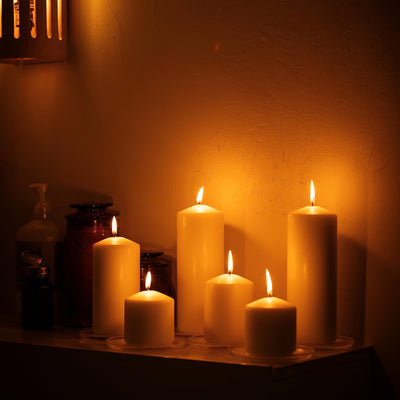 Stonebriar 80 Hour Long Burning Unscented Pillar Candles, 3x3, White , Pack of 6