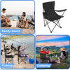 4 Pack Folding Camping Chairs with Carrying Bag Portable Lawn Chairs Lightweight Beach Chairs Outdoor Collapsible Chair with Mesh Cup Holder for Travel Outside Camp Beach Fishing Sports (Black)