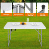 BestOffice Camping Folding 6 Foot Plastic Table, White