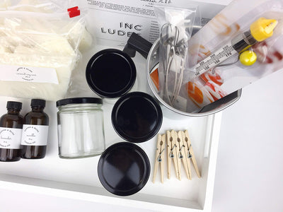 Complete DIY Coconut Wax Blend Starter Candlemaking Kit by Banter & Bliss Candle Co. - Makes Four 7 oz. Candles - Full Beginner Kit (34 pieces) includes 2 lb. Pour Pitcher & Thermometer