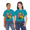 Wildflowers and Pink & Yellow Roses, Graphic T-Shirts for Women, Floral Shirt, Womens Short Sleeve, Ladies Graphic Tees #5138TTS