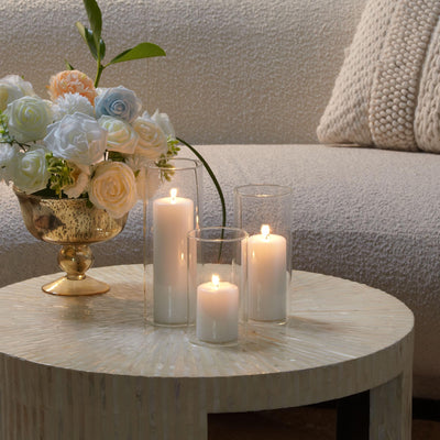 yummi Set of 36 Slim Pillars and Cylinder Vases - White