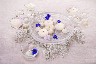 BOLSIUS 3 Inch White Floating Candles - 24 Count Unscented - Premium European Quality - Imbue Breathtaking Ambiance for Romantic Wedding Centerpieces, Decorations, Events, Pool, Holiday, and Parties