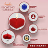 HYOOLA Premium Red Heart Floating Candles - Love Shaped Candles - 1.8 Inch - 2 Hour - 15 Pack - European Made