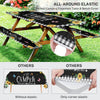 Nesphy Sunflower Picnic Table Cover with Bench Covers, Black Buffalo Plaid Summer Floral Farmhouse Outdoor Camping Essentials 6FT 3PCS Fitted Rectangle RV Must Haves Tablecloth with Drawstring Bag