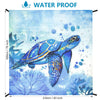 HIHOHO Beach Blanket, Wateresistant Sandproof Sand Free Beach Mat with Corner Pockets Portable Bag for Beach Festival,Picnic,Travel and Outdoor Camping Activties (BL-Seaturtle, 79"×83"(4 Person))