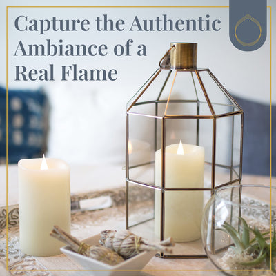 Simply Collected Flickering Flameless Candles Battery Operated with Timer, 800+ Hours Realistic 3D Moving Flame, Battery Candles, Electric LED Candle, Real Wax Pillar, Unscented | White - 3x6 Inches