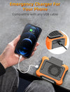 Koonie 10000mAh Waist Clip Fan with Solar Panel, 30H Working Time, Personal LED Light, Battery Powered Belt Fan, Strong Airflow, 3 Speeds, Body for Outdoor, Working, Camping, Hiking